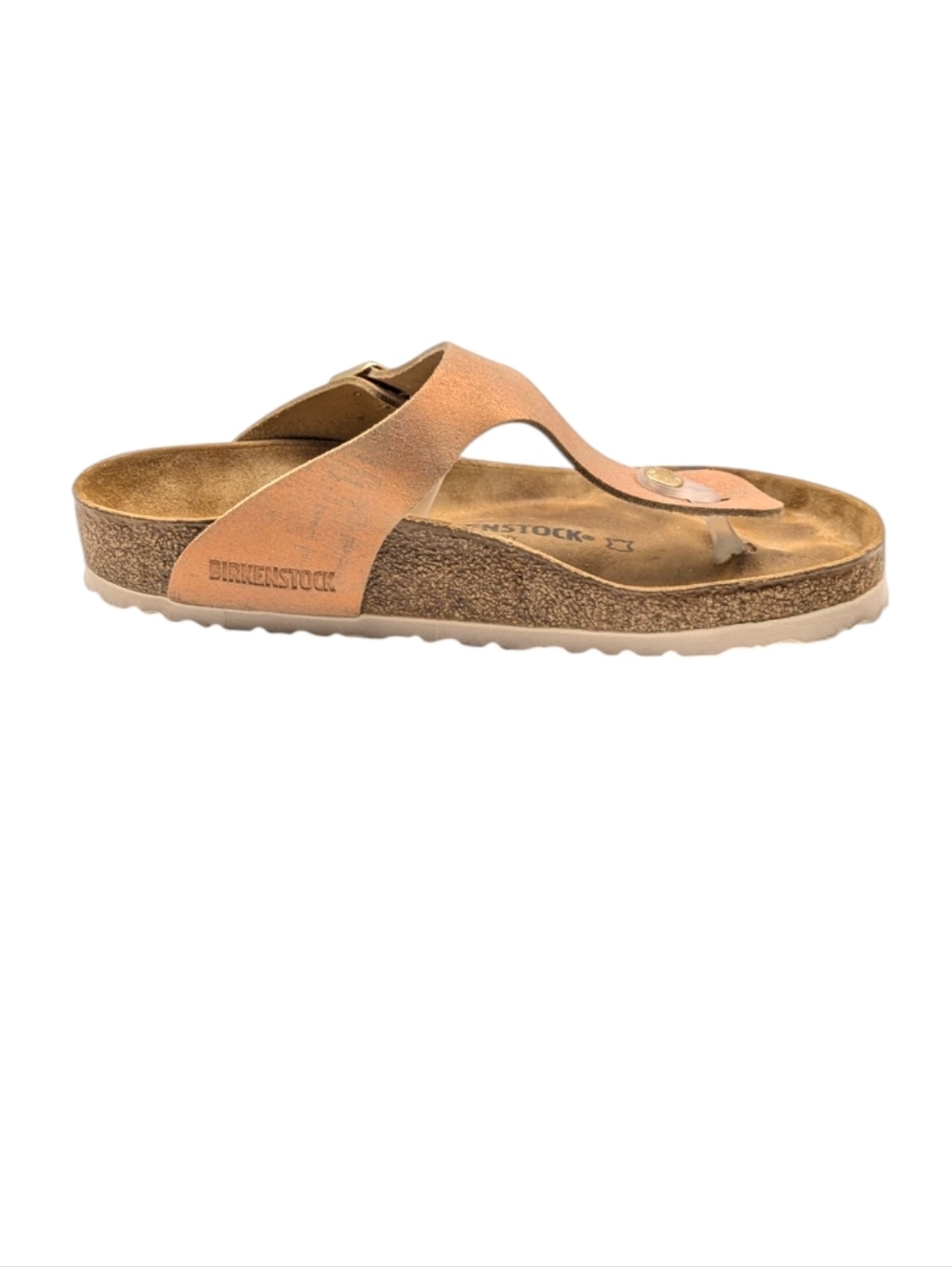 Birkenstock Gizeh Washed Metallic Orange Leather Sandals EU 38 US L7 M5 S4095 - Picture 5 of 12